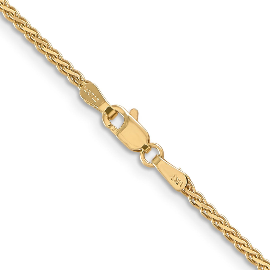 14k Yellow Gold Polished 1.80m Flat Wheat Chain