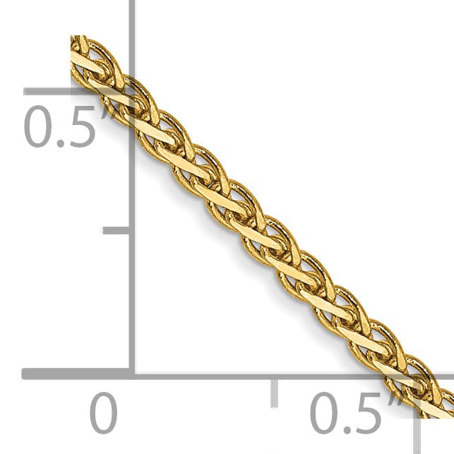 14k Yellow Gold Polished 1.80m Flat Wheat Chain