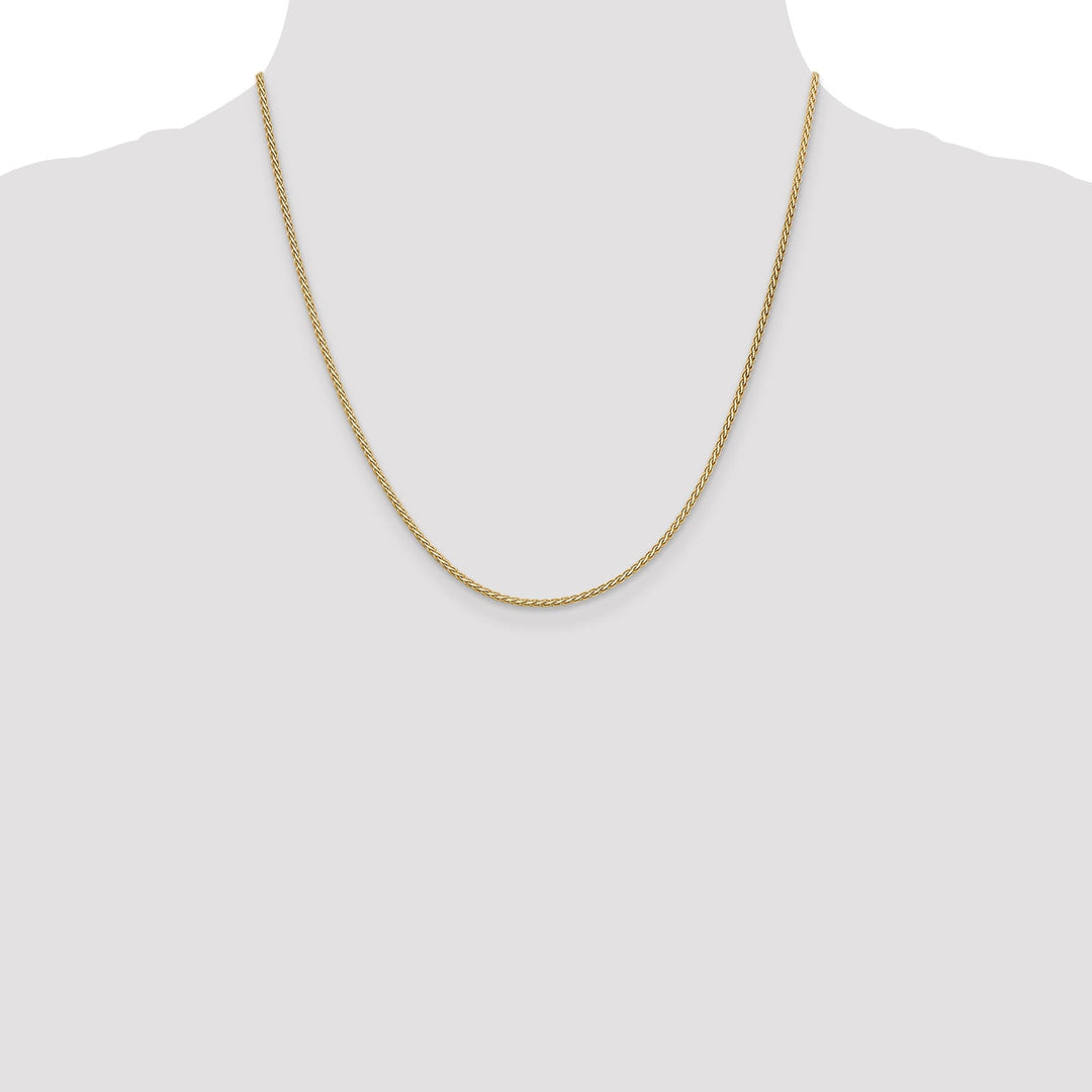 14k Yellow Gold Polished 1.80m Flat Wheat Chain