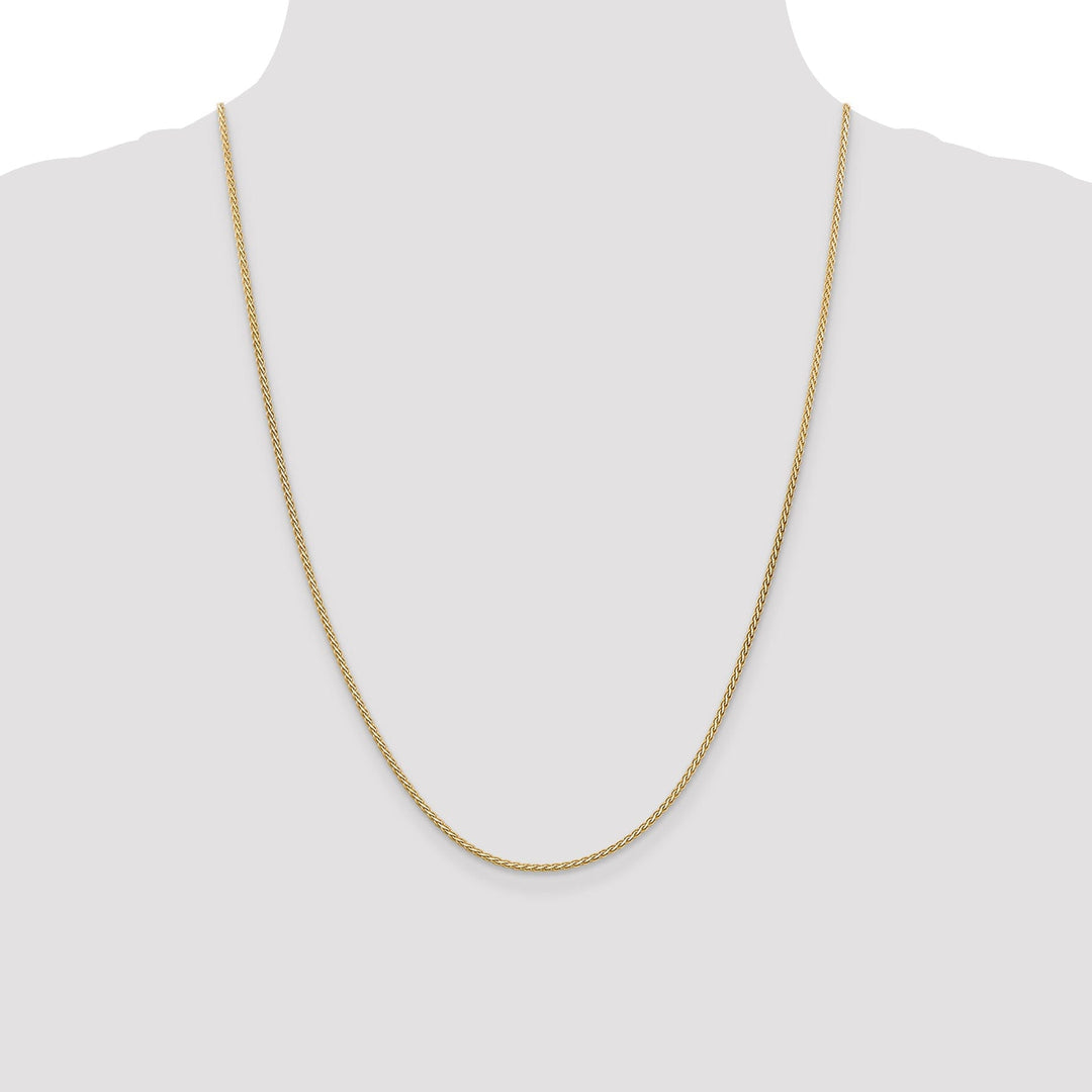 14k Yellow Gold Polished 1.80m Flat Wheat Chain