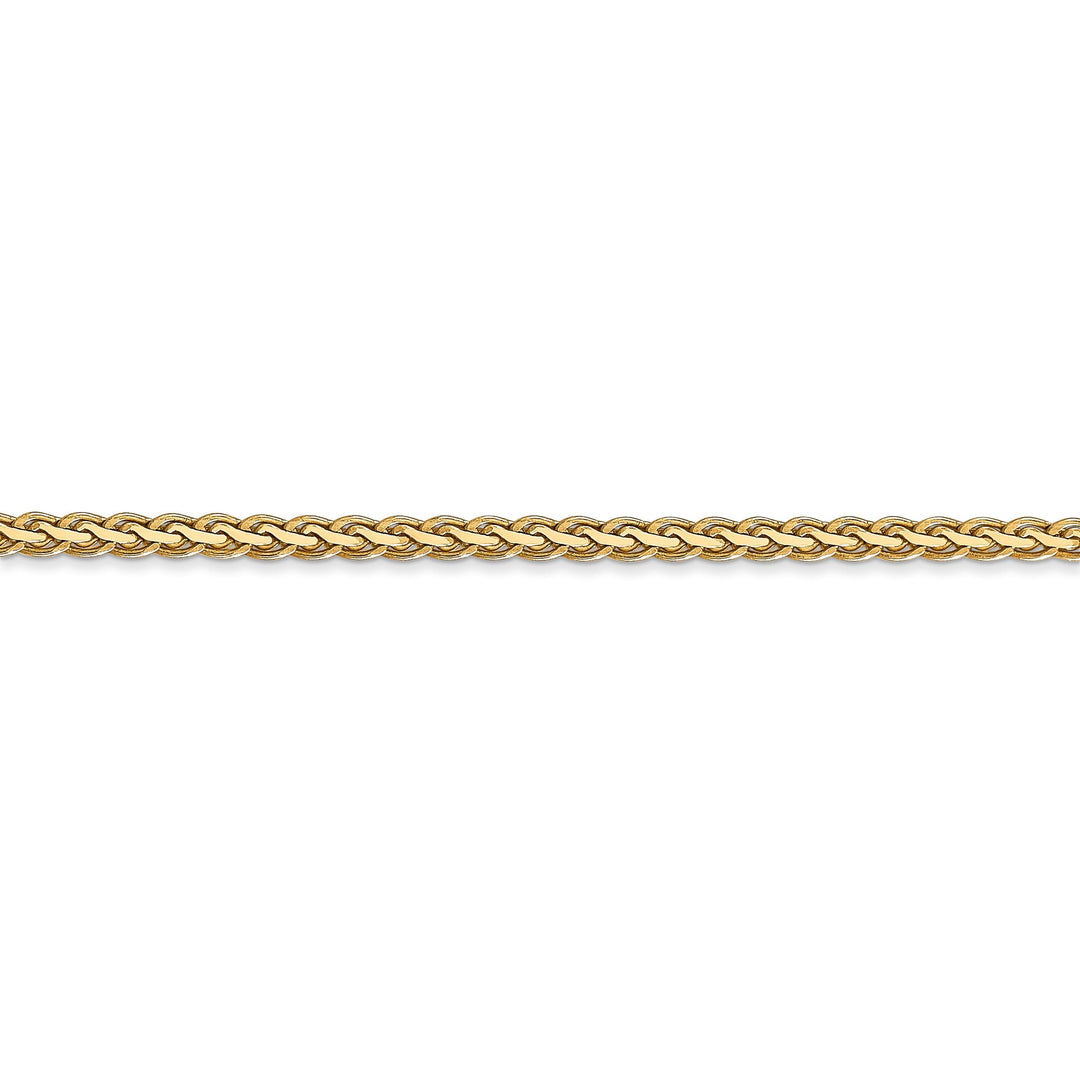 14k Yellow Gold Polished 2.50m Flat Wheat Chain