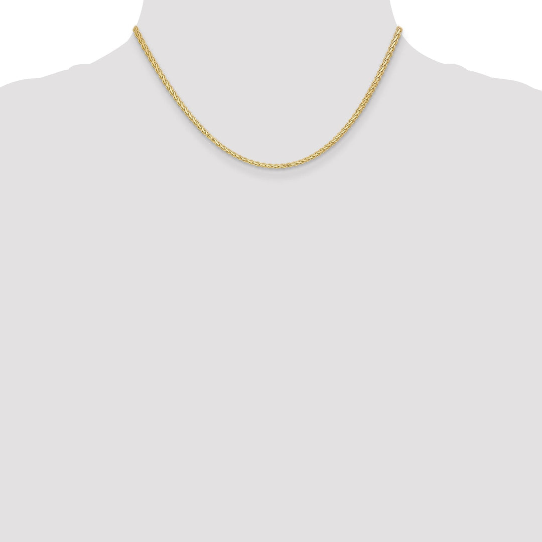 14k Yellow Gold Polished 2.50m Flat Wheat Chain