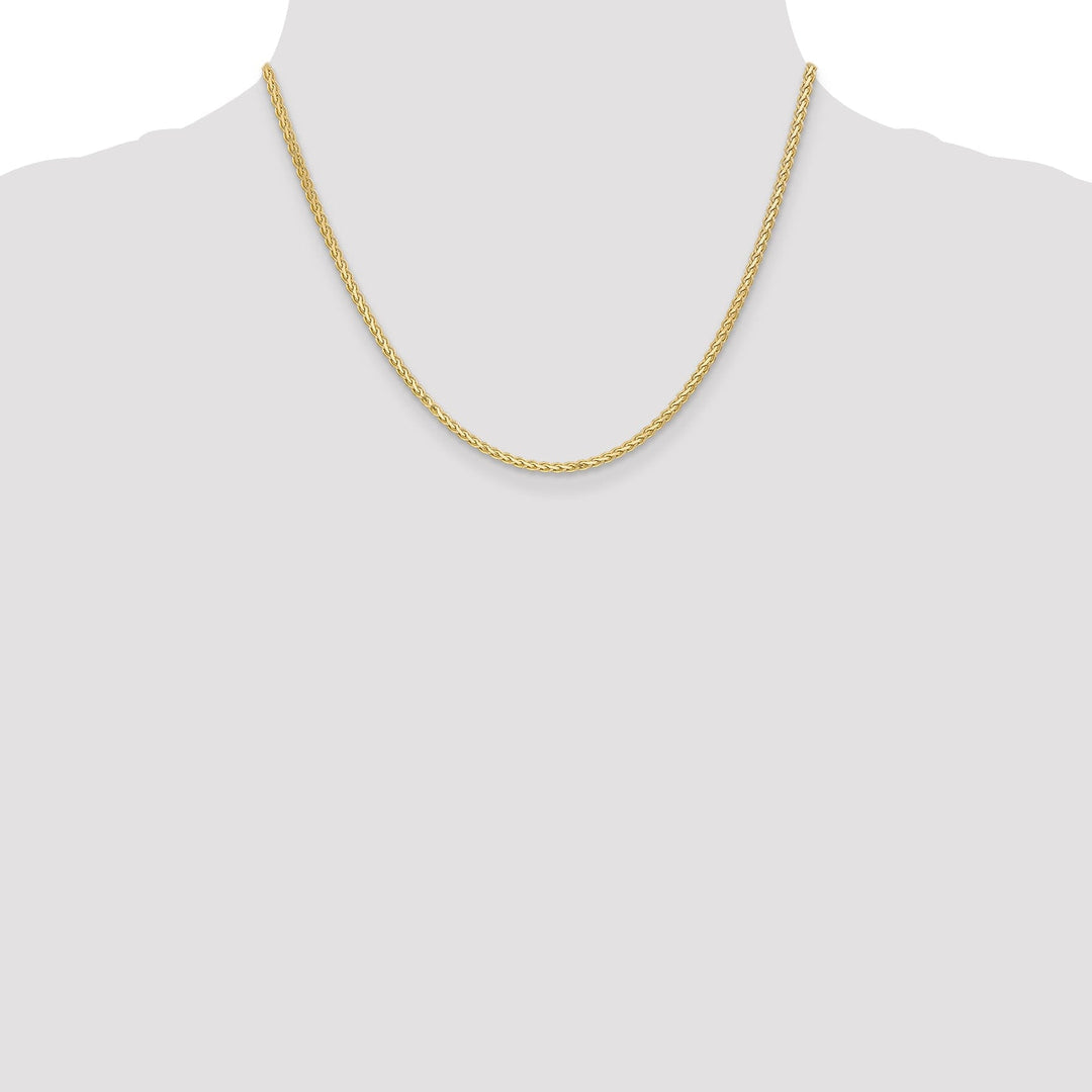 14k Yellow Gold Polished 2.50m Flat Wheat Chain