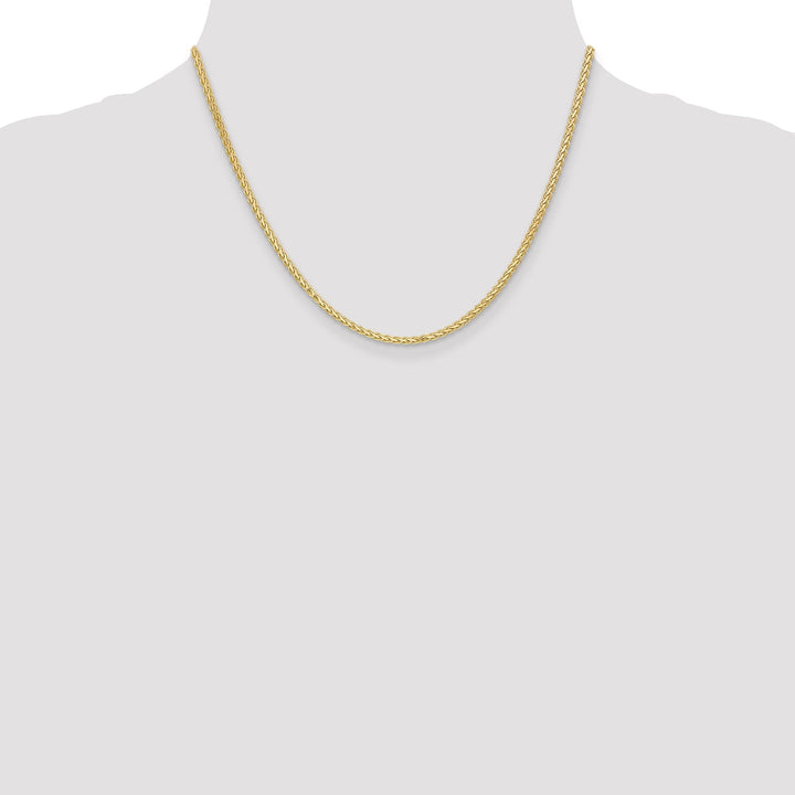 14k Yellow Gold Polished 2.50m Flat Wheat Chain