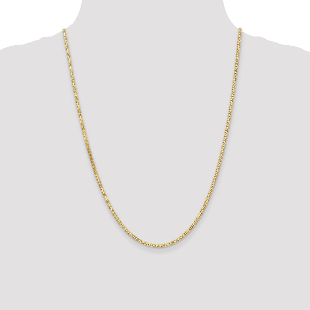 14k Yellow Gold Polished 2.50m Flat Wheat Chain