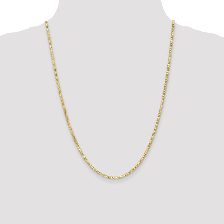 14k Yellow Gold Polished 2.50m Flat Wheat Chain