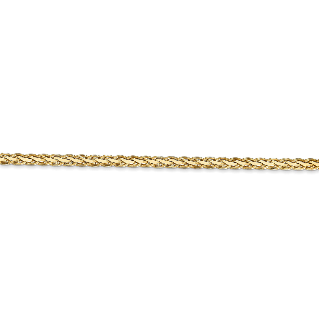 14k Yellow Gold Polished 3.00m Flat Wheat Chain