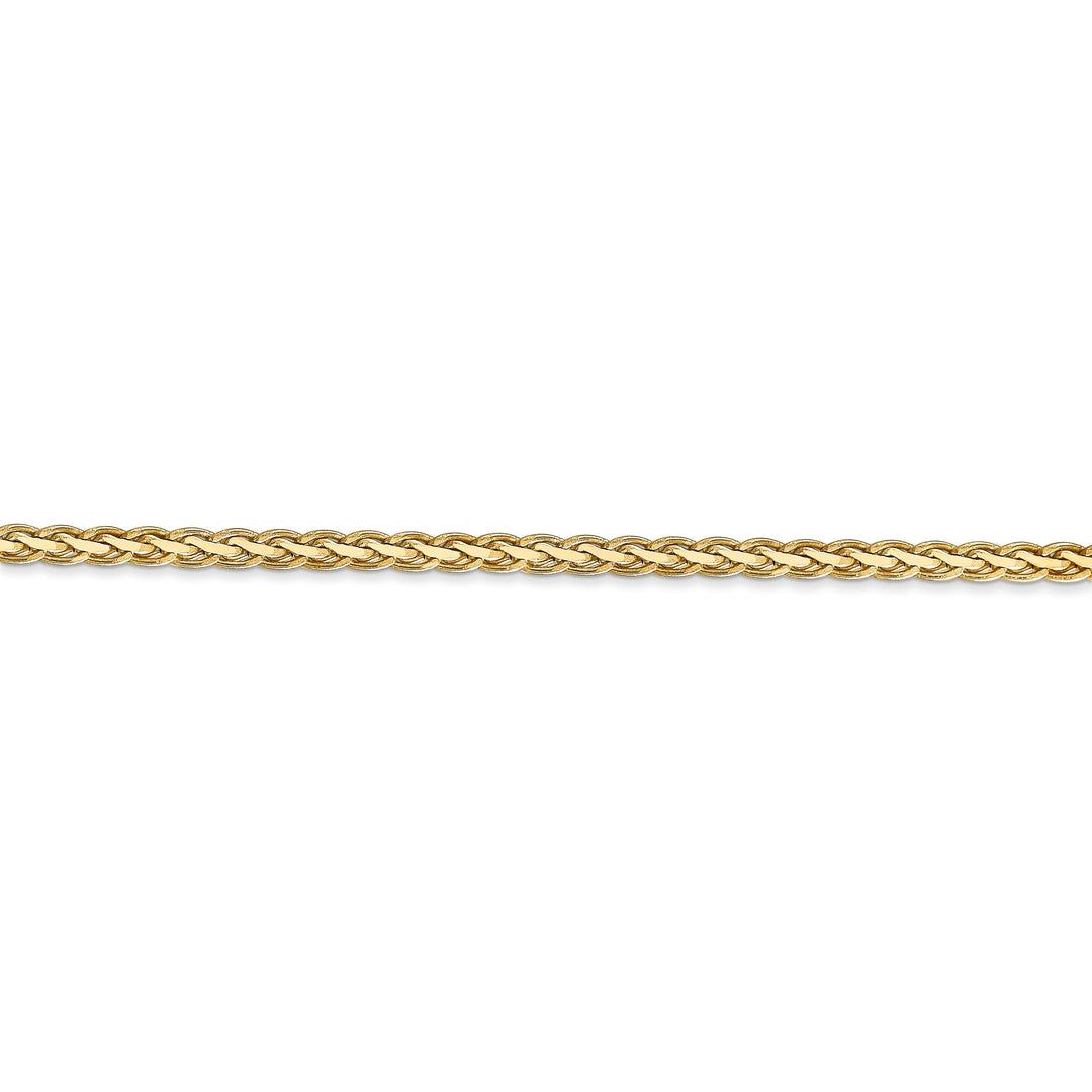 14k Yellow Gold Polished 3.00m Flat Wheat Chain