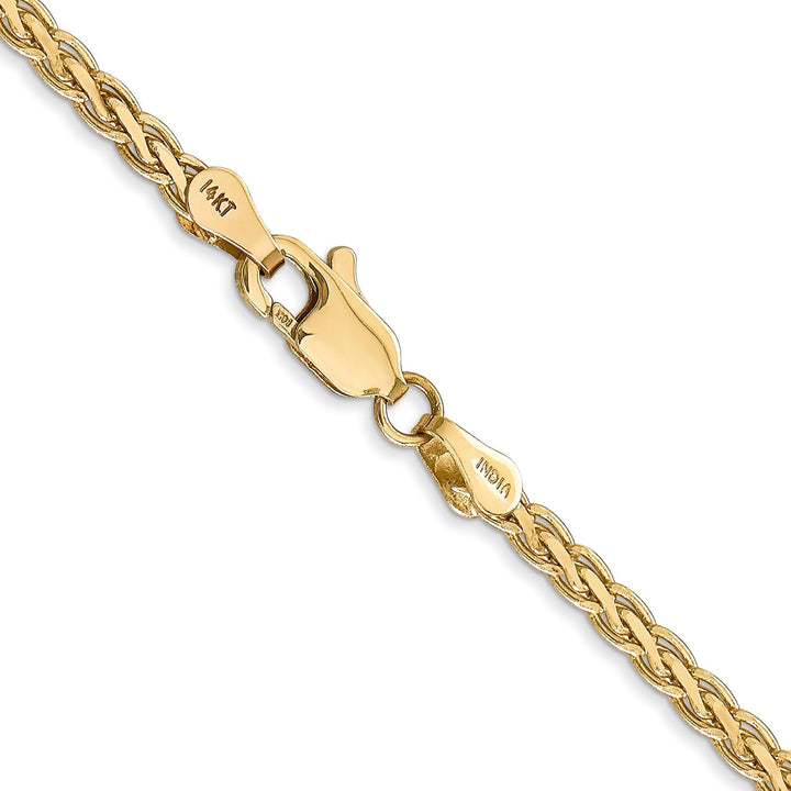 14k Yellow Gold Polished 3.00m Flat Wheat Chain