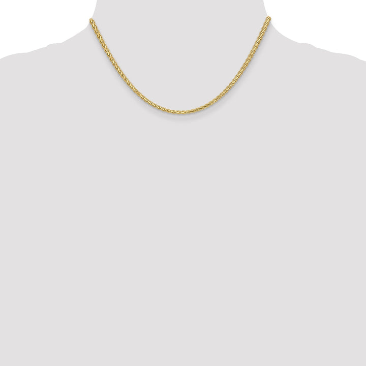 14k Yellow Gold Polished 3.00m Flat Wheat Chain