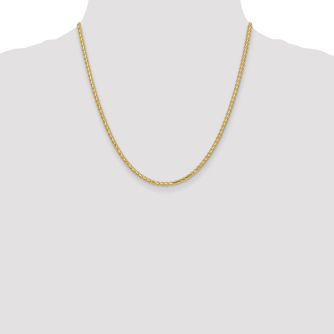 14k Yellow Gold Polished 3.00m Flat Wheat Chain