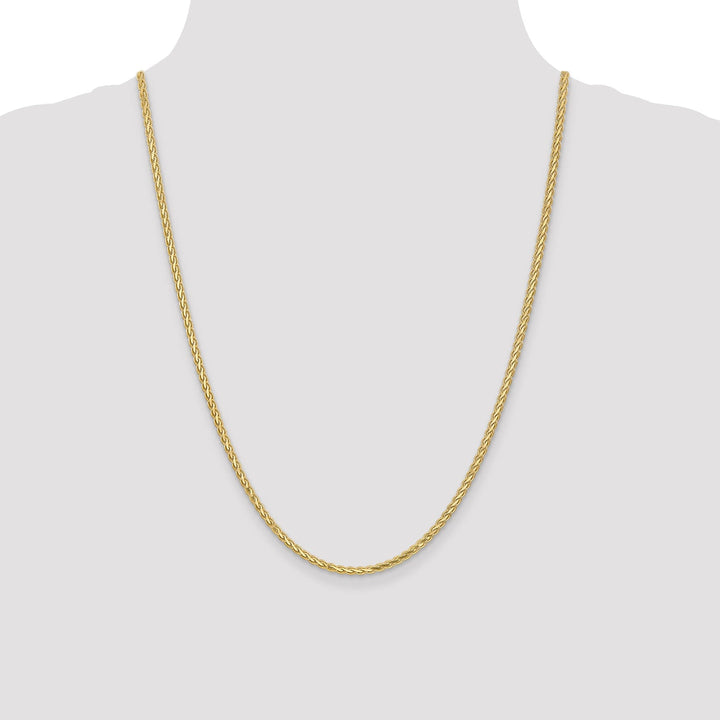 14k Yellow Gold Polished 3.00m Flat Wheat Chain