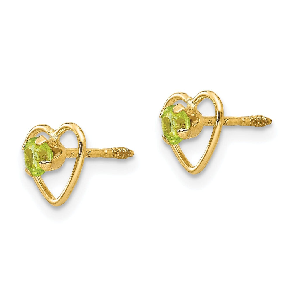 14k Yellow Gold Peridot Birthstone Earrings