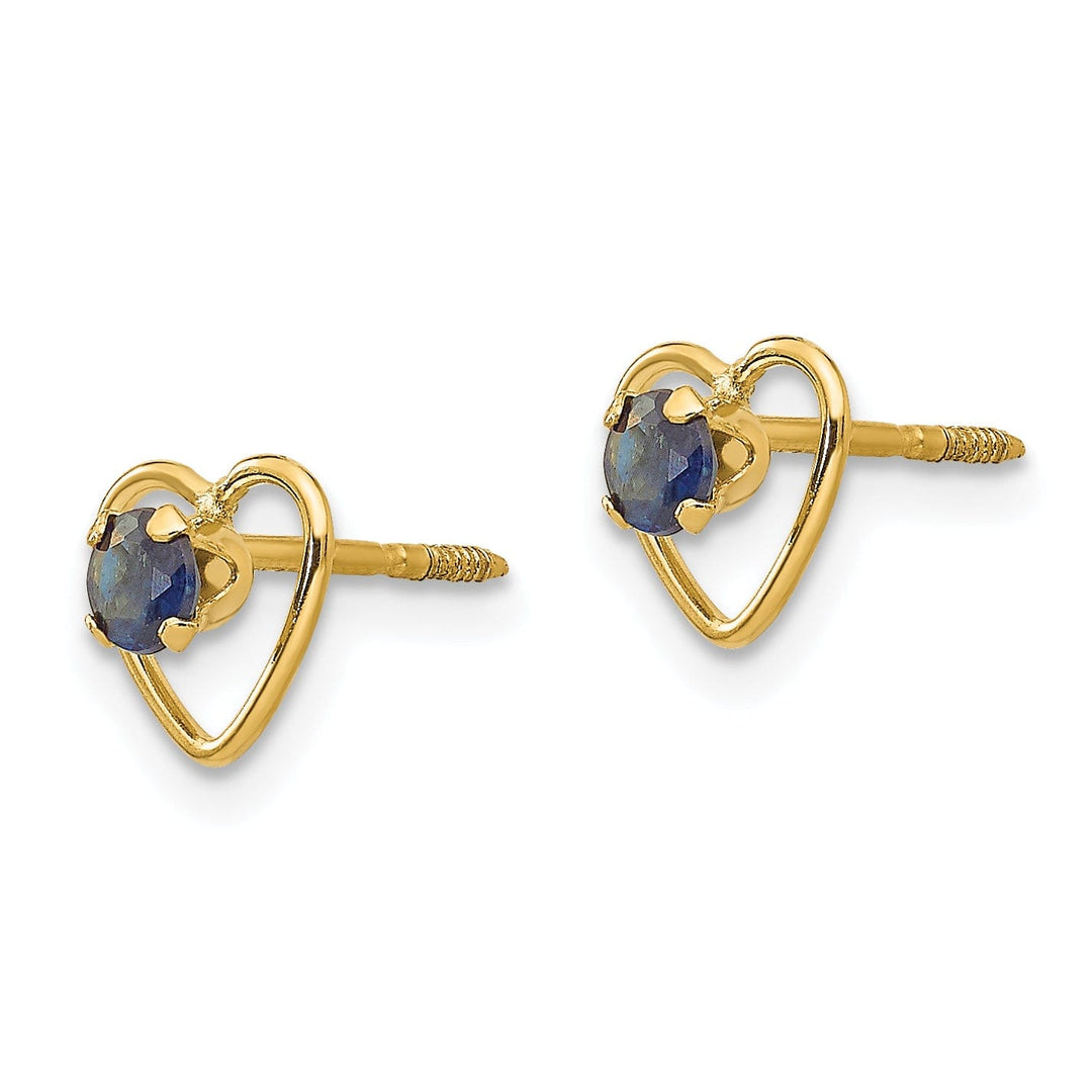 14k Yellow Gold Sapphire Birthstone Earrings