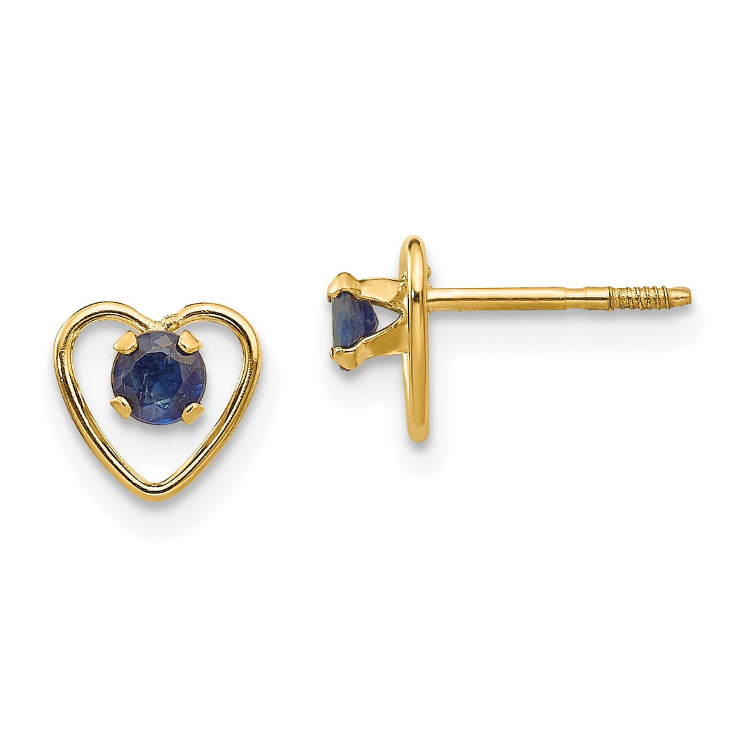 14k Yellow Gold Sapphire Birthstone Earrings