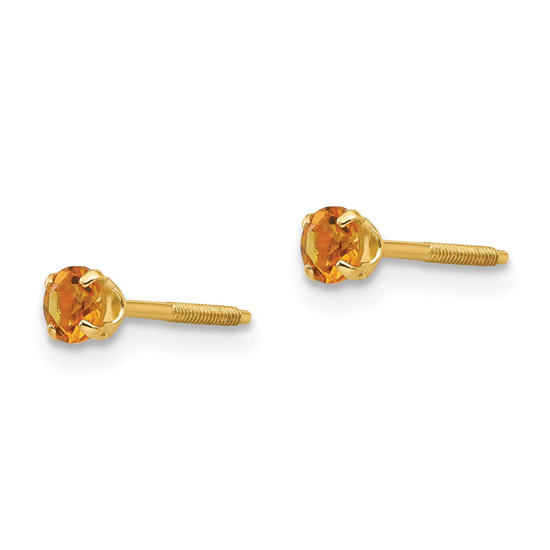 14k Yellow Gold Citrine Birthstone Earrings