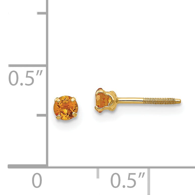 14k Yellow Gold Citrine Birthstone Earrings