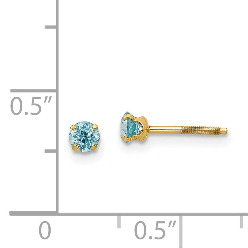 14k Yellow Gold Madi K Blue Zircon Earrings