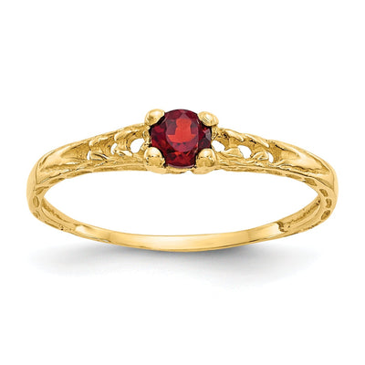 14k Yellow Gold Garnet Birthstone Baby Ring at $ 94.58 only from Jewelryshopping.com