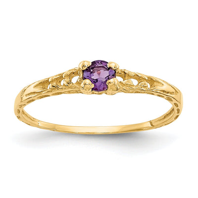 14k Yellow Gold Amethyst Birthstone Baby Ring at $ 102.36 only from Jewelryshopping.com