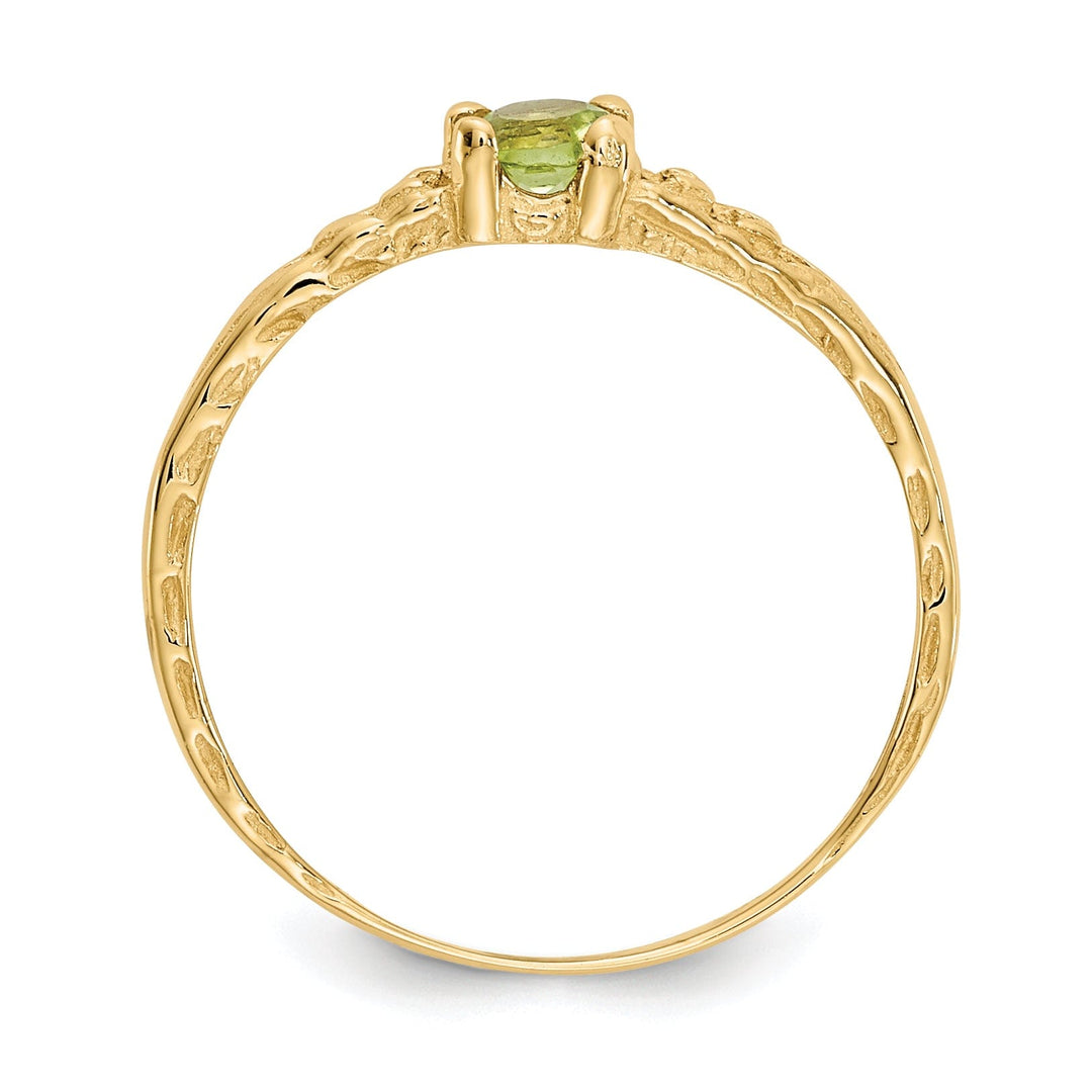 14k Yellow Gold Peridot Birthstone Baby Ring