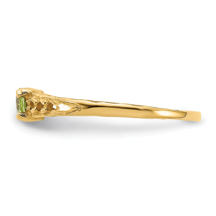 14k Yellow Gold Peridot Birthstone Baby Ring