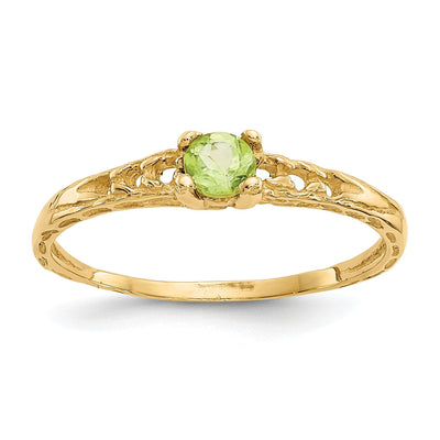 14k Yellow Gold Peridot Birthstone Baby Ring at $ 94.37 only from Jewelryshopping.com