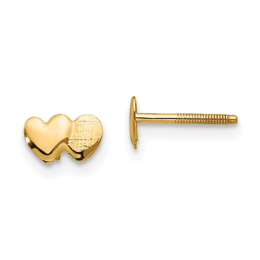14k Yellow Gold Madi K Double Heart Earrings