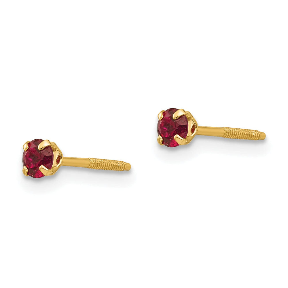 14k Yellow Gold Madi K Synthetic Garnet Earrings