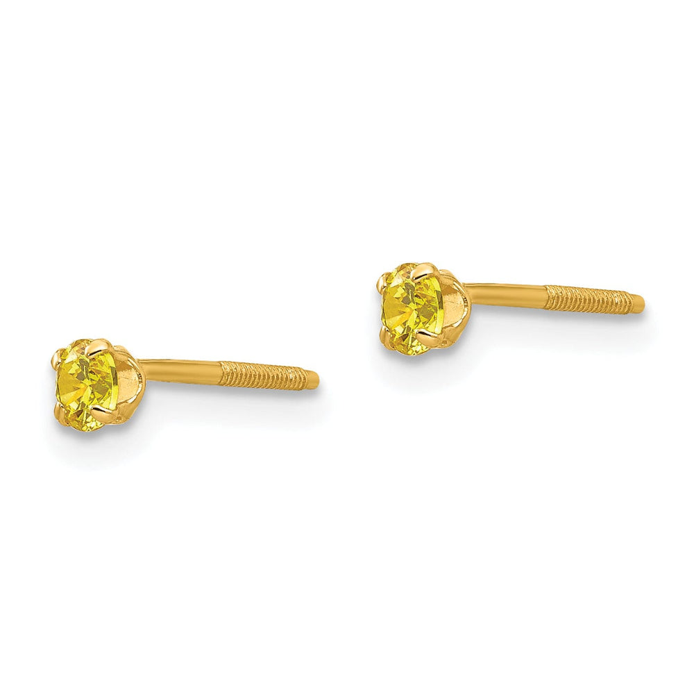 14k Yellow Gold Synthetic Citrine Earrings