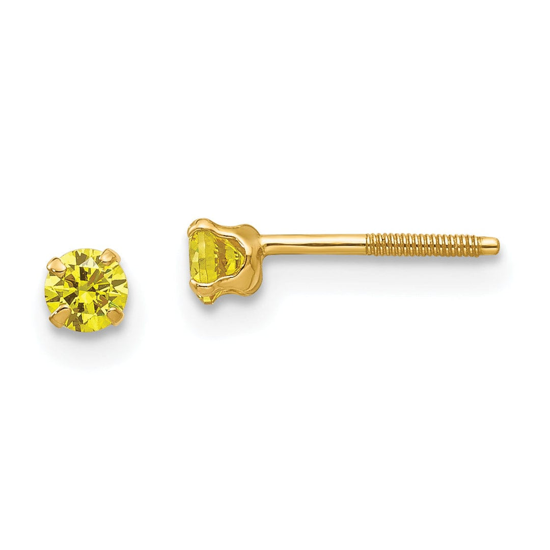 14k Yellow Gold Synthetic Citrine Earrings