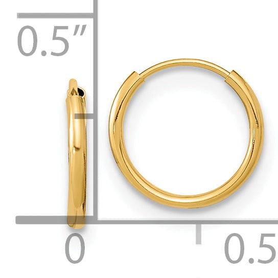 14k Yellow Gold Endless Hoop Earrings