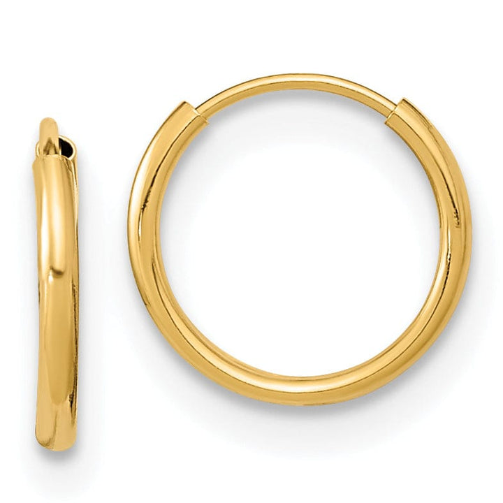 14k Yellow Gold Endless Hoop Earrings