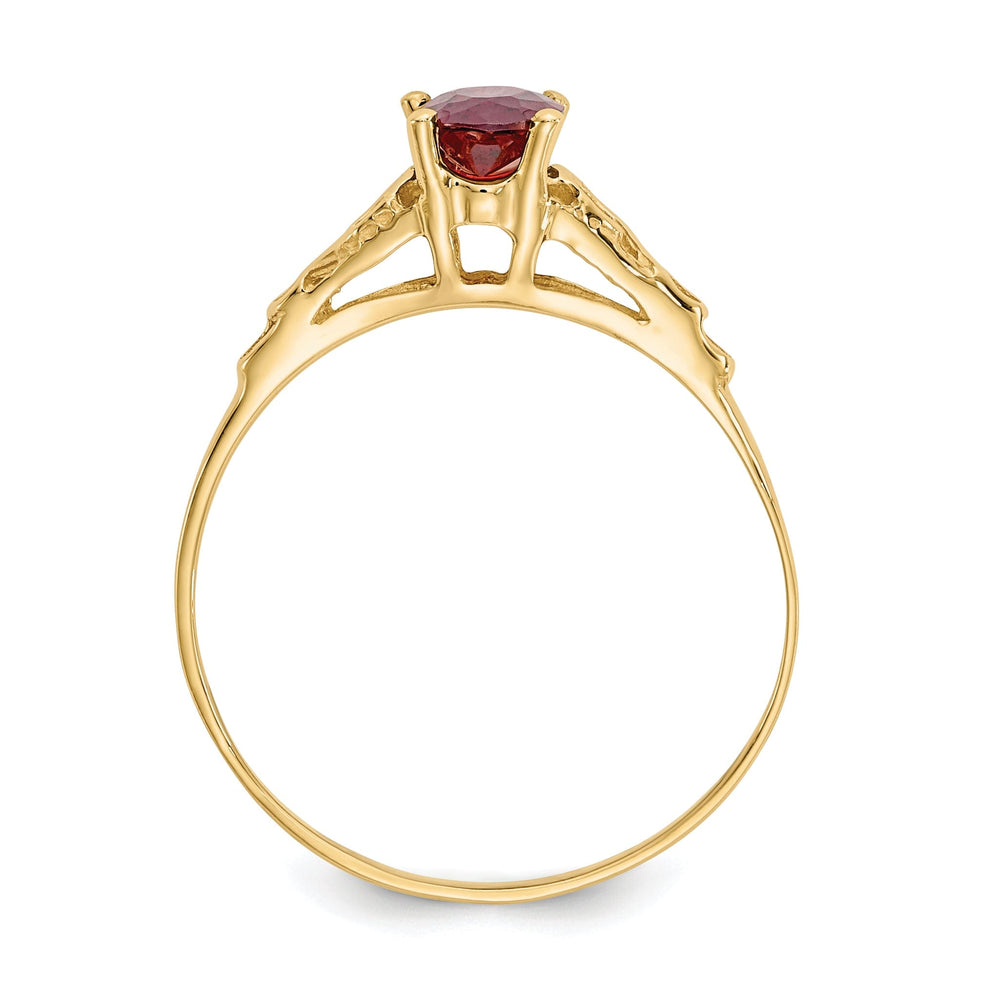 14k Yellow Gold Synthetic Garnet Ring