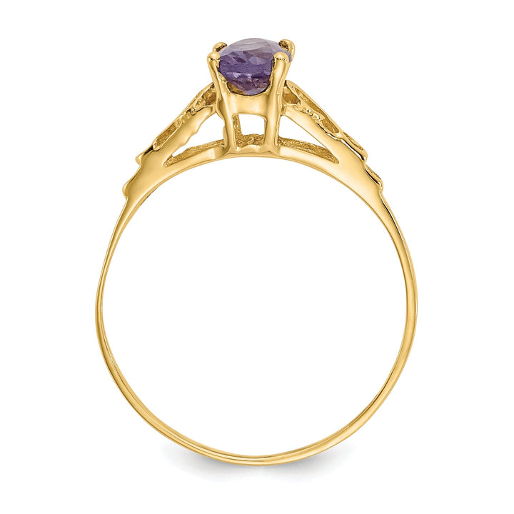 14k Yellow Gold Synthetic Alexandrite Ring