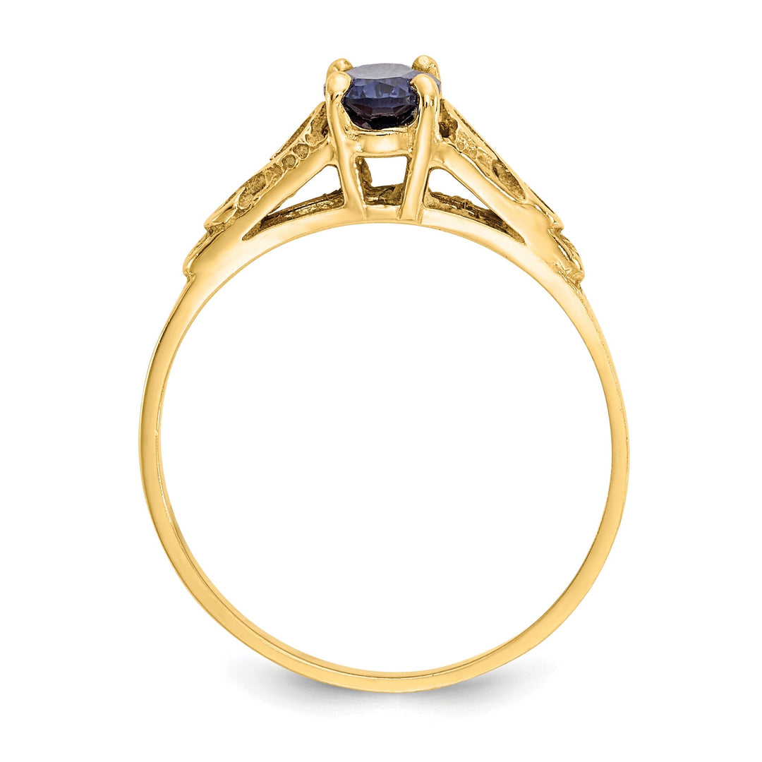 14k Yellow Gold Sapphire Spinel Ring