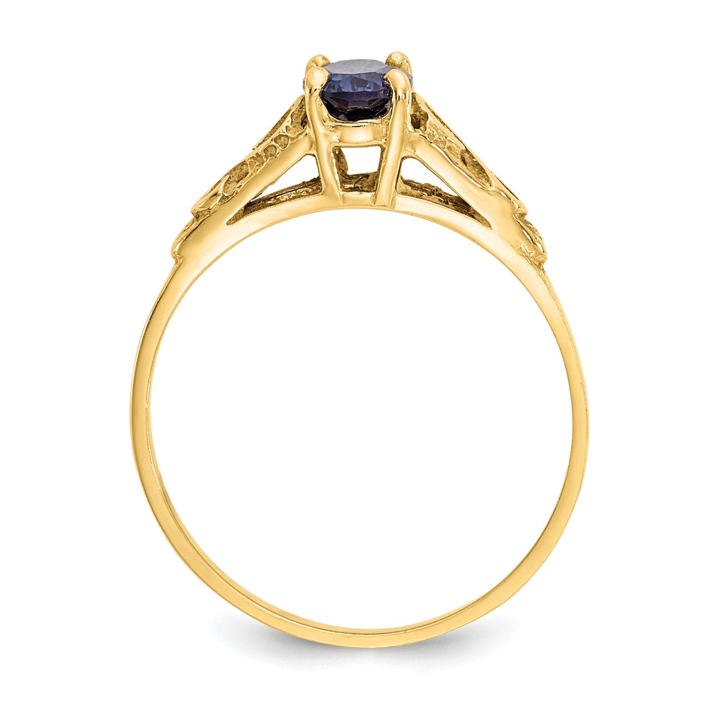 14k Yellow Gold Sapphire Spinel Ring