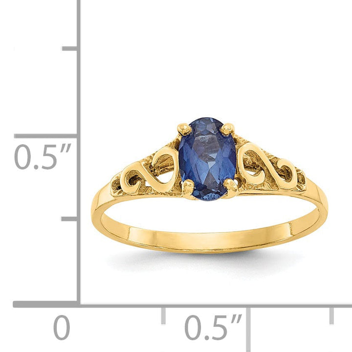 14k Yellow Gold Sapphire Spinel Ring