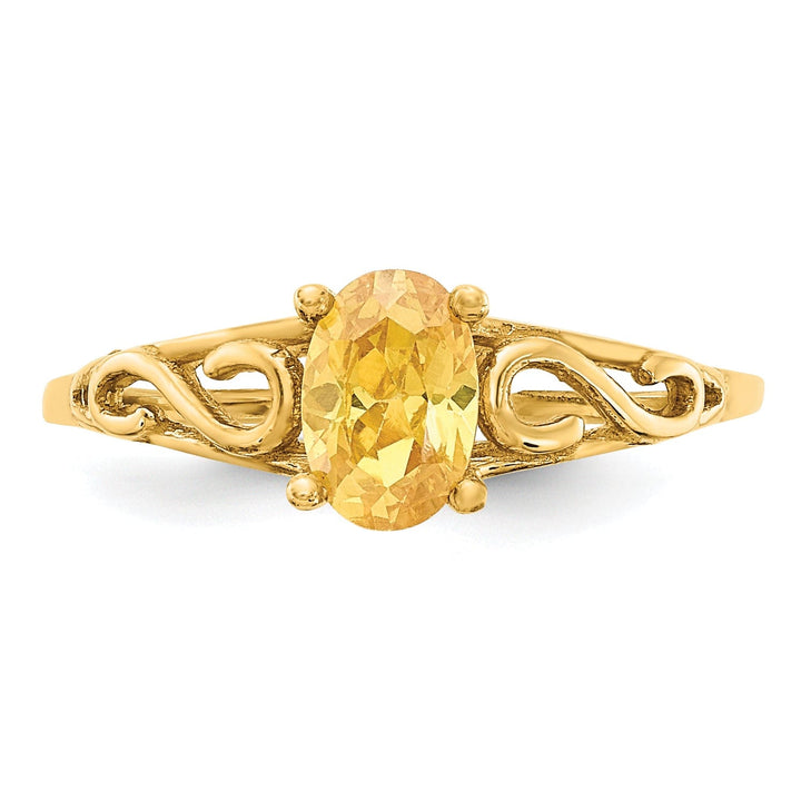 14k Yellow Gold Synthetic Citrine Ring