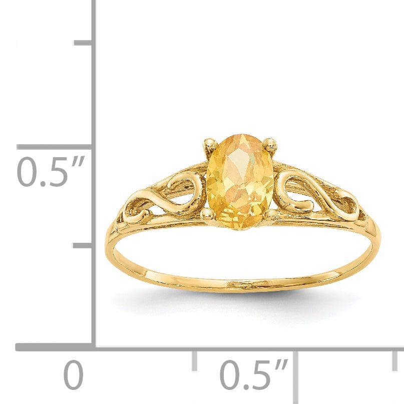 14k Yellow Gold Synthetic Citrine Ring