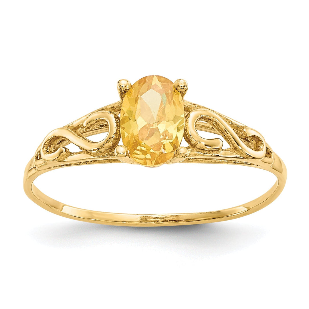 14k Yellow Gold Synthetic Citrine Ring