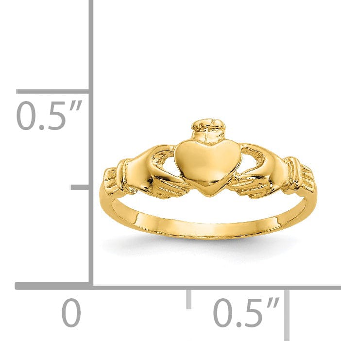 14k Yellow Gold Claddagh Baby Ring