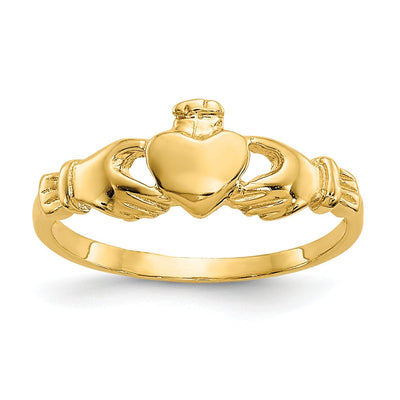 14k Yellow Gold Claddagh Baby Ring at $ 101.66 only from Jewelryshopping.com