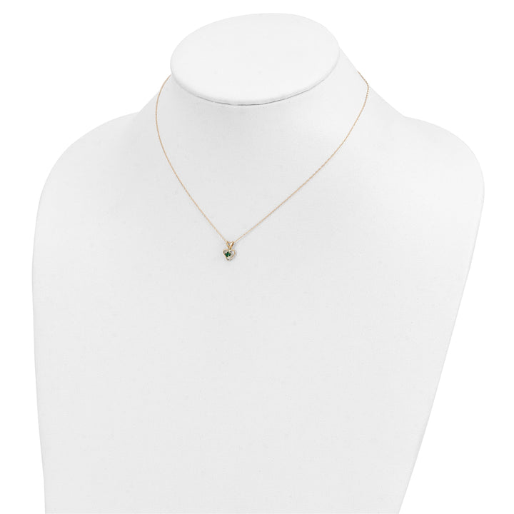 14k Yellow Gold Emerald Heart Necklace