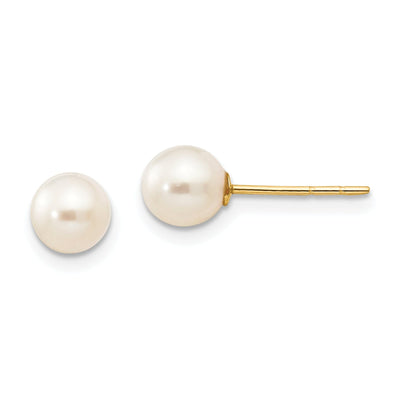 14k Yellow Gold Button Cultured Pearl Earrings at $ 42.96 only from Jewelryshopping.com