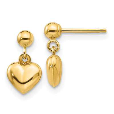 14k Yellow Gold Madi K Puffed Heart Dangle Earring at $ 65.57 only from Jewelryshopping.com