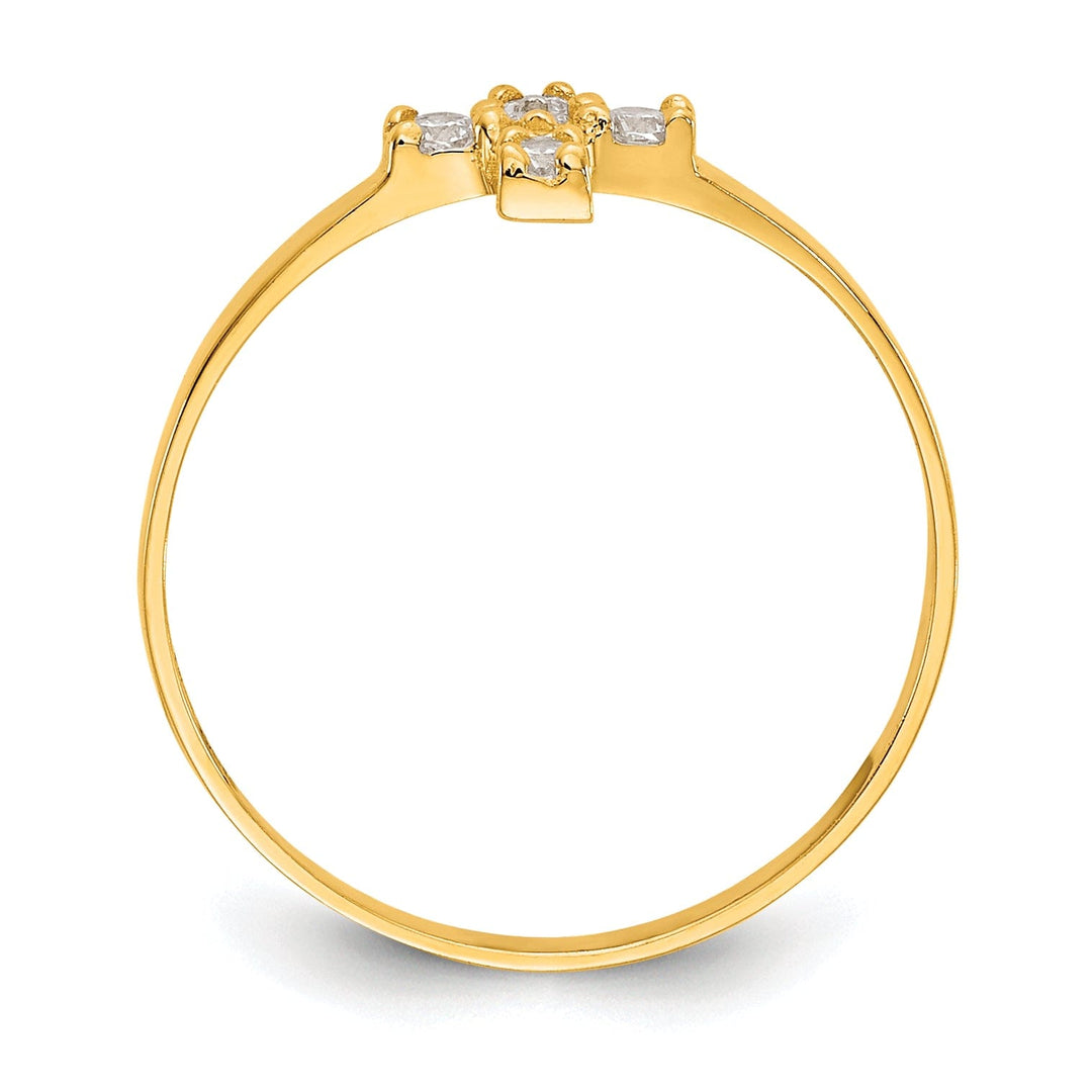 14k Yellow Gold Madi K C.Z Cross Baby Ring