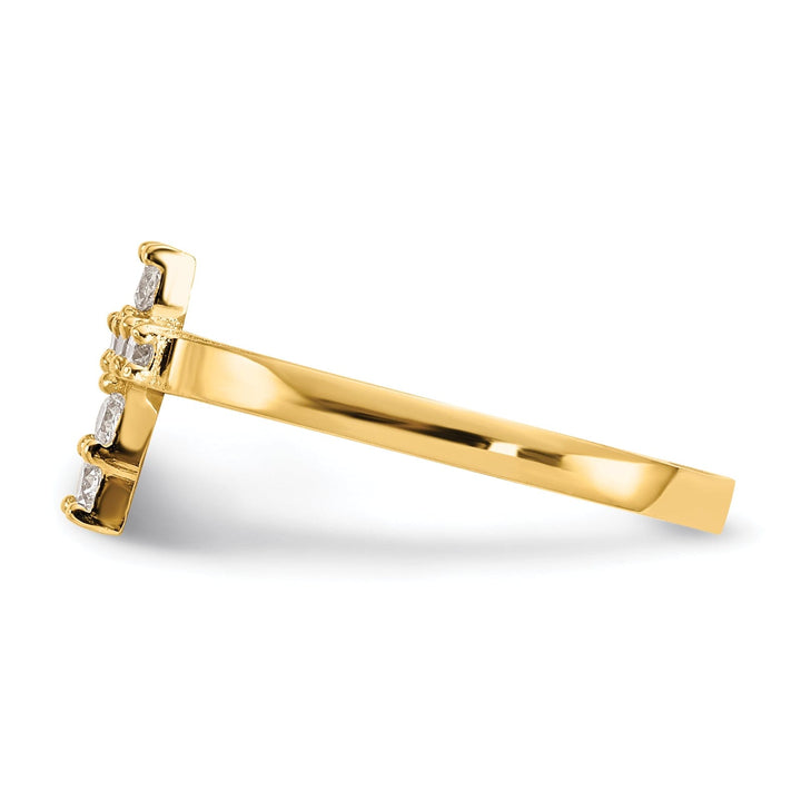 14k Yellow Gold Madi K C.Z Cross Baby Ring