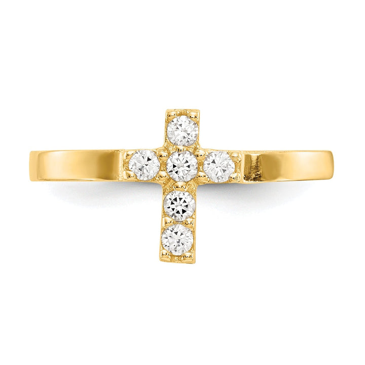 14k Yellow Gold Madi K C.Z Cross Baby Ring