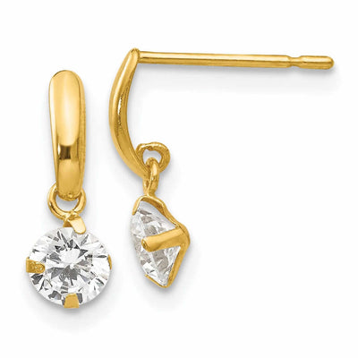 14k Madi K CZ Childrens Dangle Post Earrings at $ 37.13 only from Jewelryshopping.com